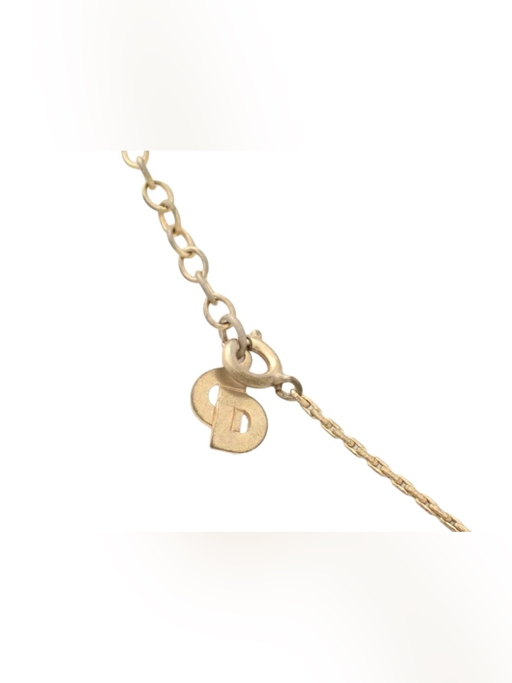 Vintage Christian Dior Gold Plated Tear Drop Rhinestone Pendant Necklace - Picture 3 of 8